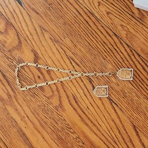 Jennifer Miller Wood Buddha Pendant with fashion Y Link gold tone necklace chain